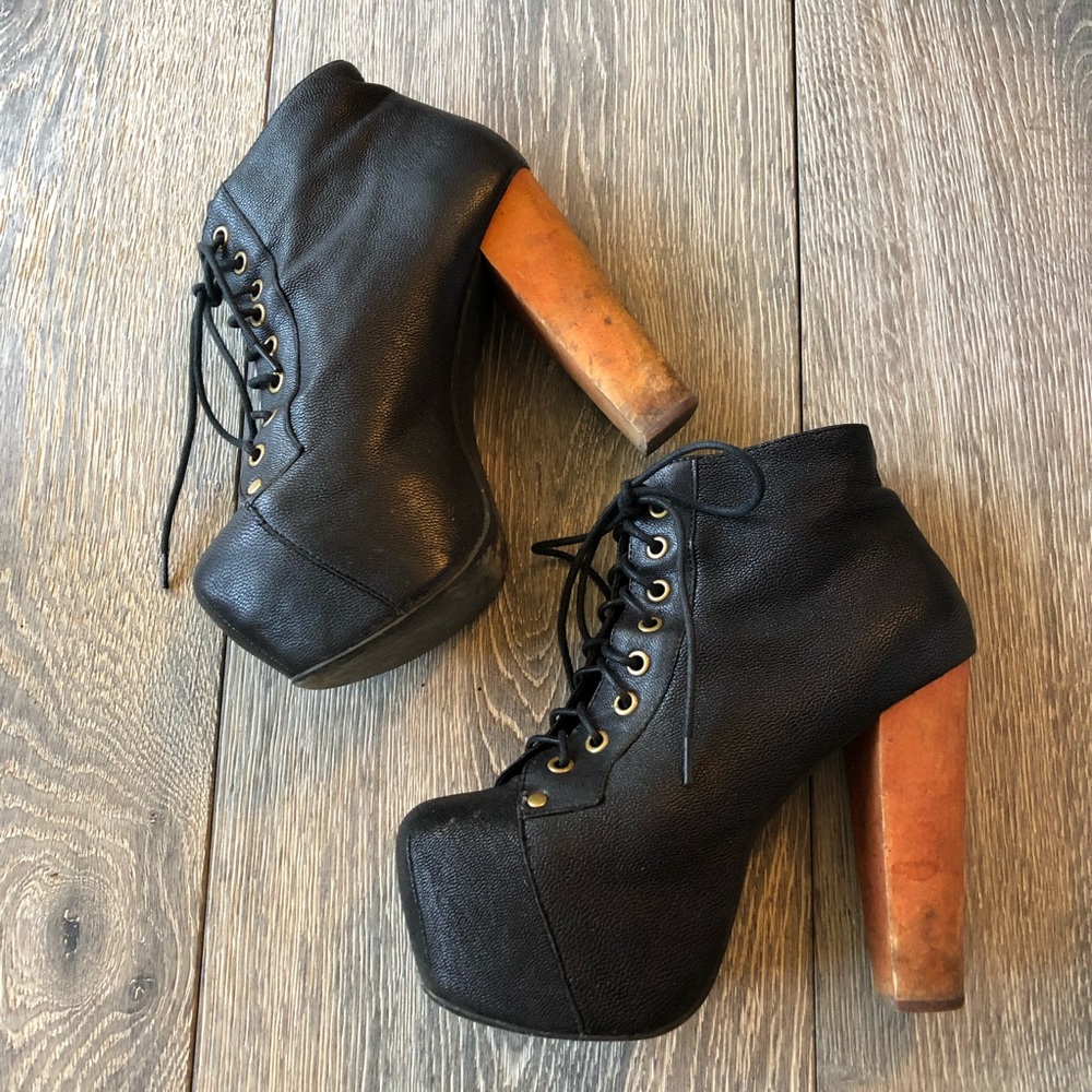 JEFFREY CAMPBELL LITA Black Platform Boots - Picture 4 of 9